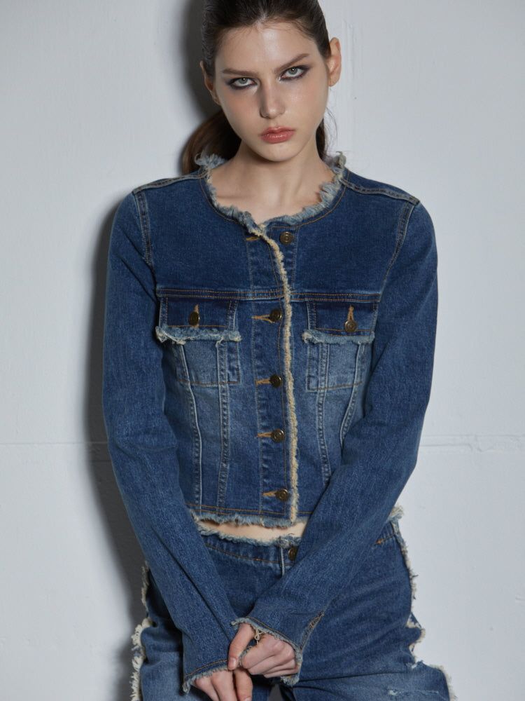 FRINGED DENIM JACKET