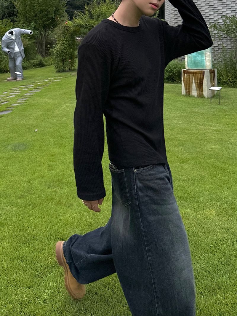 Stand Cat Balloon Denim Pants