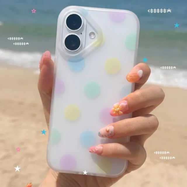 Nineteenfriday（ナインティーンフライデー）の「パステル ジェリー ドット パターン ソフト マット アイフォン ケース（スマホグッズ/小物）」