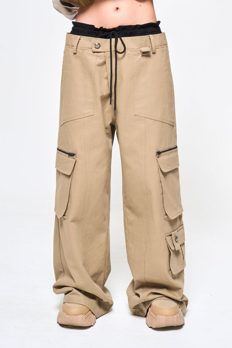 YEEL（ワイイーイーエル）の「DOUBLE WAIST WIDE PANTS BEIGE（Pants）」