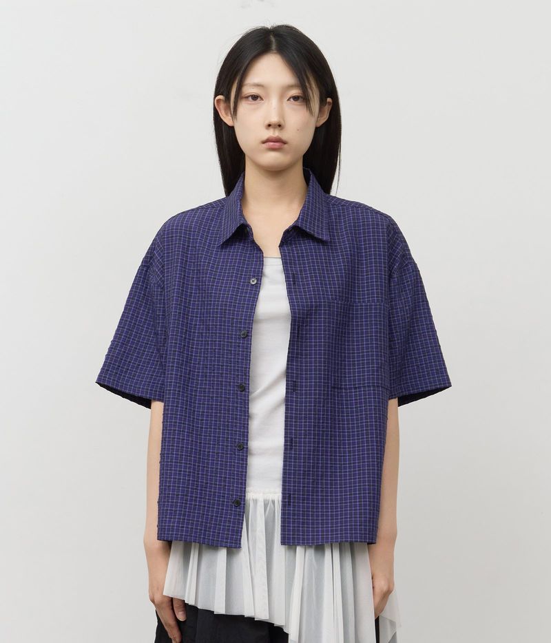 HIFIFNK(ハイファイファンク)の「Ade Cropped Check Shirt(Tops)」