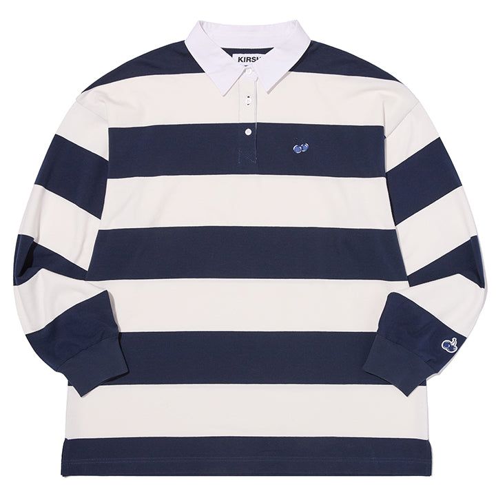 KIRSH（キルシー）の「ストライプラグビールーズフィットTシャツ【ネイビー】（Tops）」
