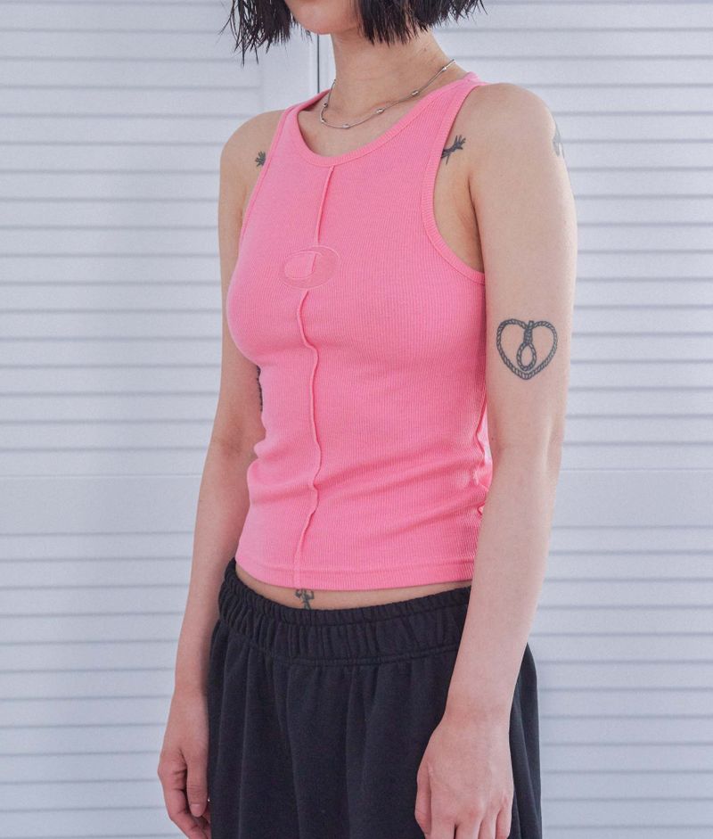 half logo sleeves_pink