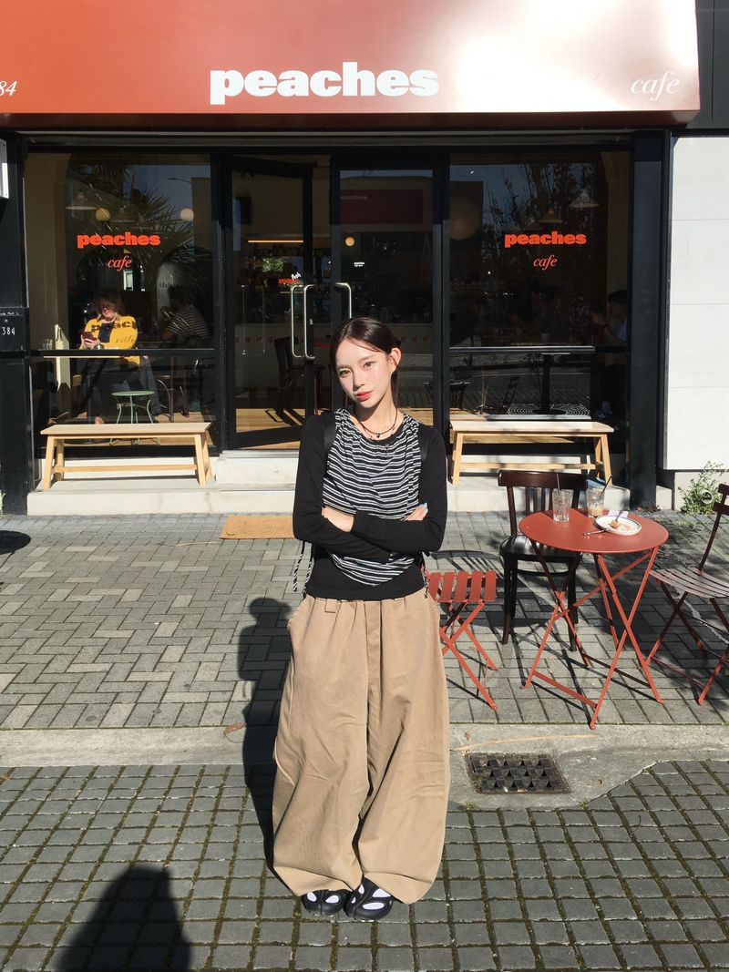 97 Star Cotton Wide Pants (3c)