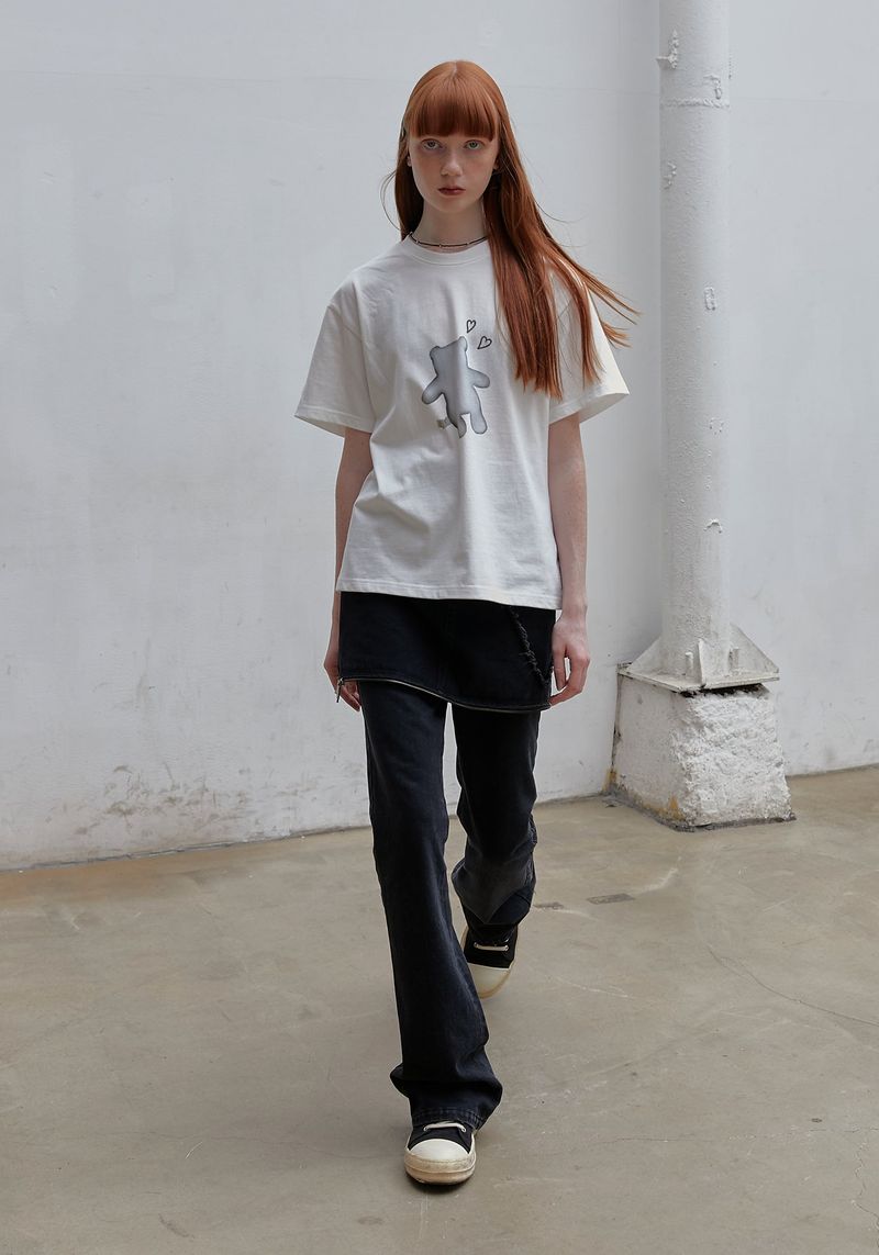 WASHED RIVET DENIM PANTS