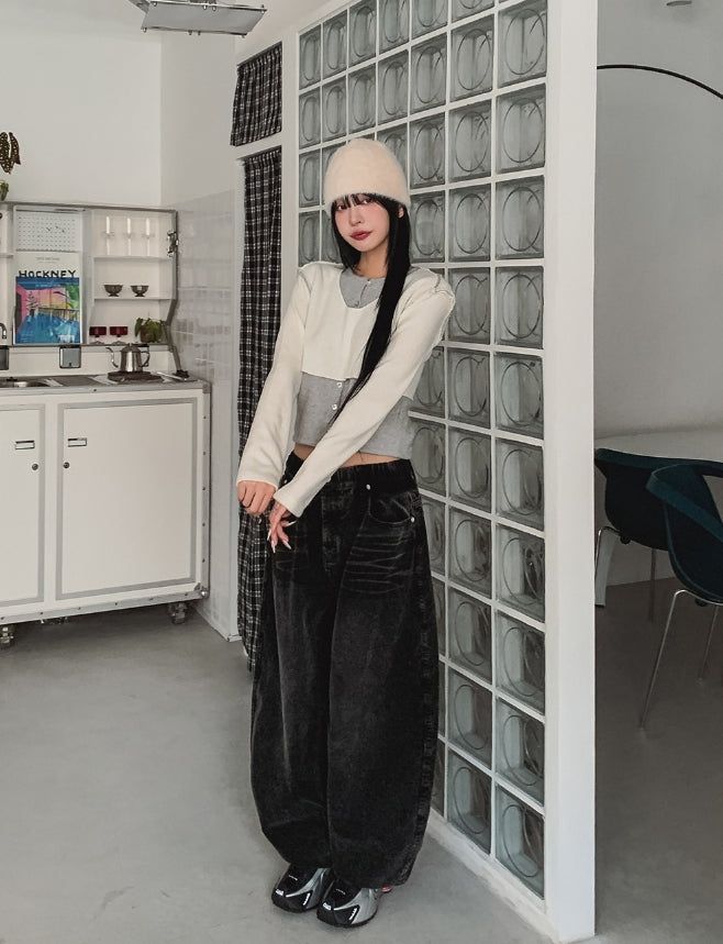 Dusty Corduroy Washed Balloon Pants