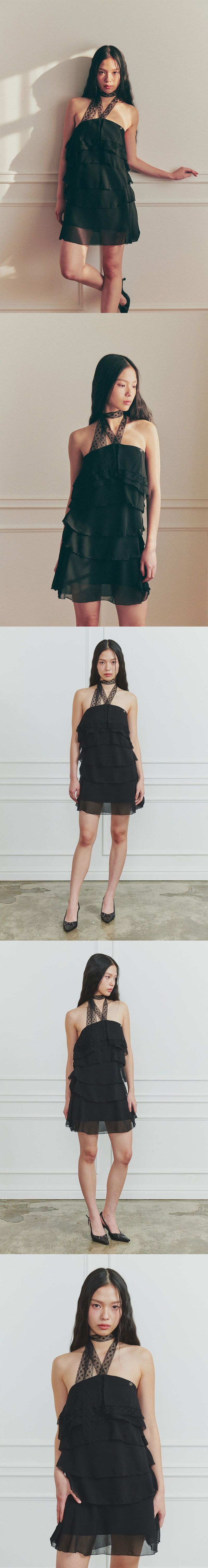 MAGNOLIA HALTER DRESS black