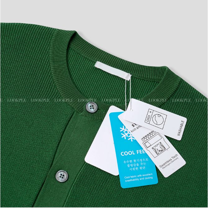  Slag Cooling Hachi Knit Short Sleeve Round Cardigan