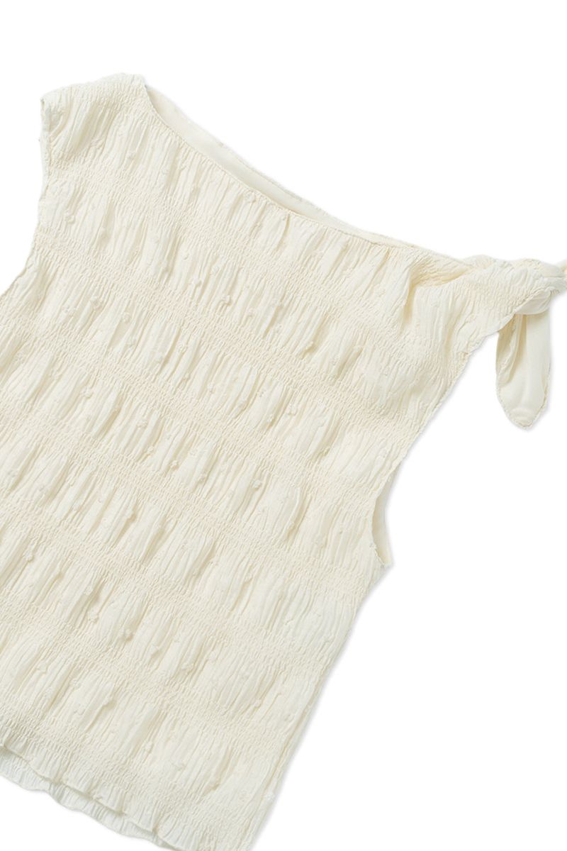 Smoke shirring blouse_cream