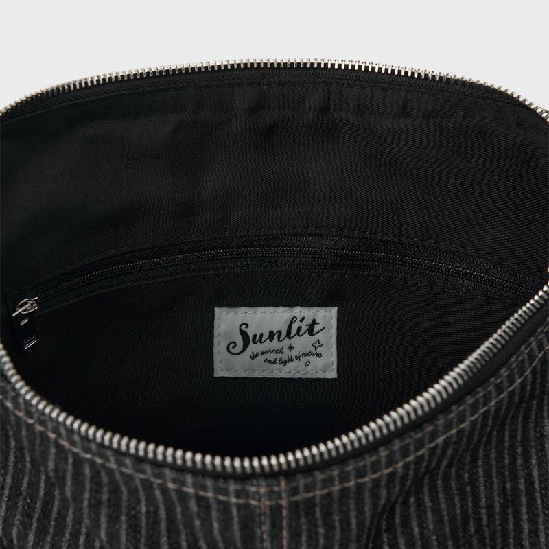 Denim Hobo Bag (Black)