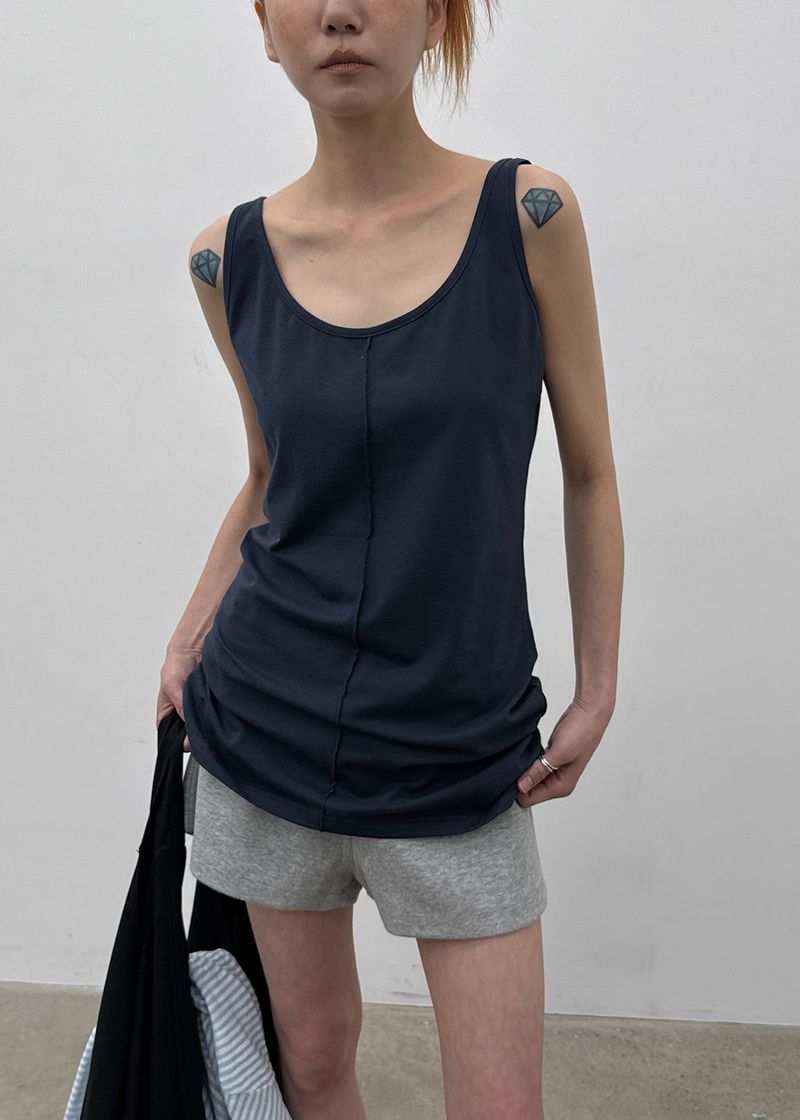 [MADE] Neko Pintuck Long Sleeveless Top