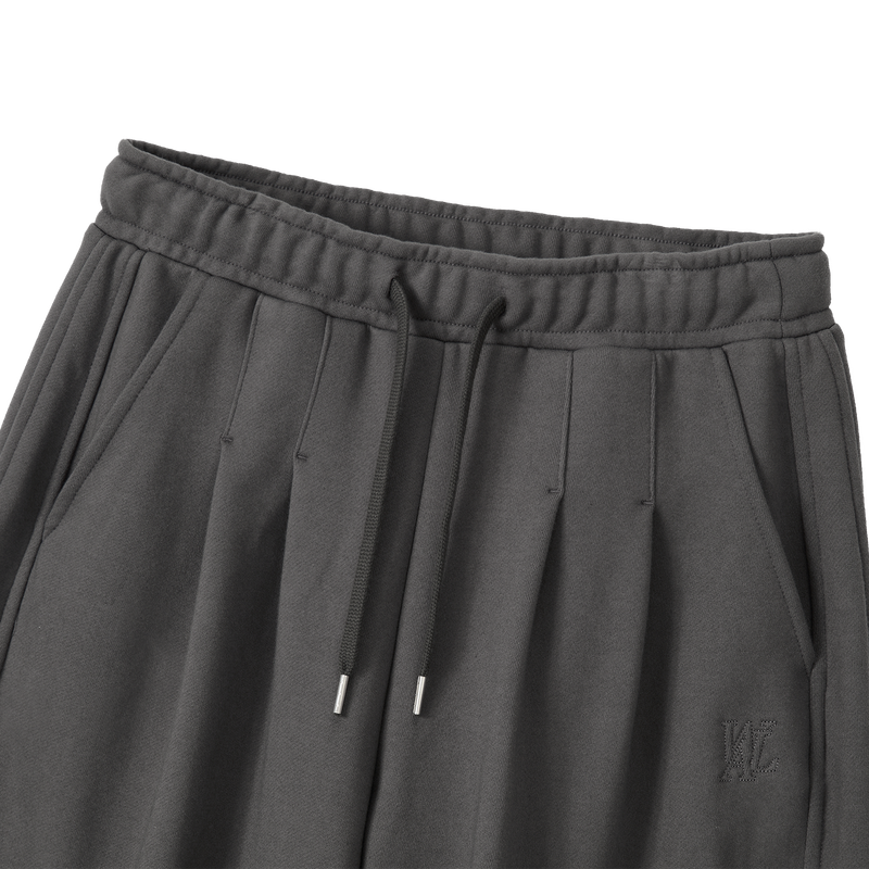 Soft Touch Washed Balloon Wide Sweatpants - CHARCOAL