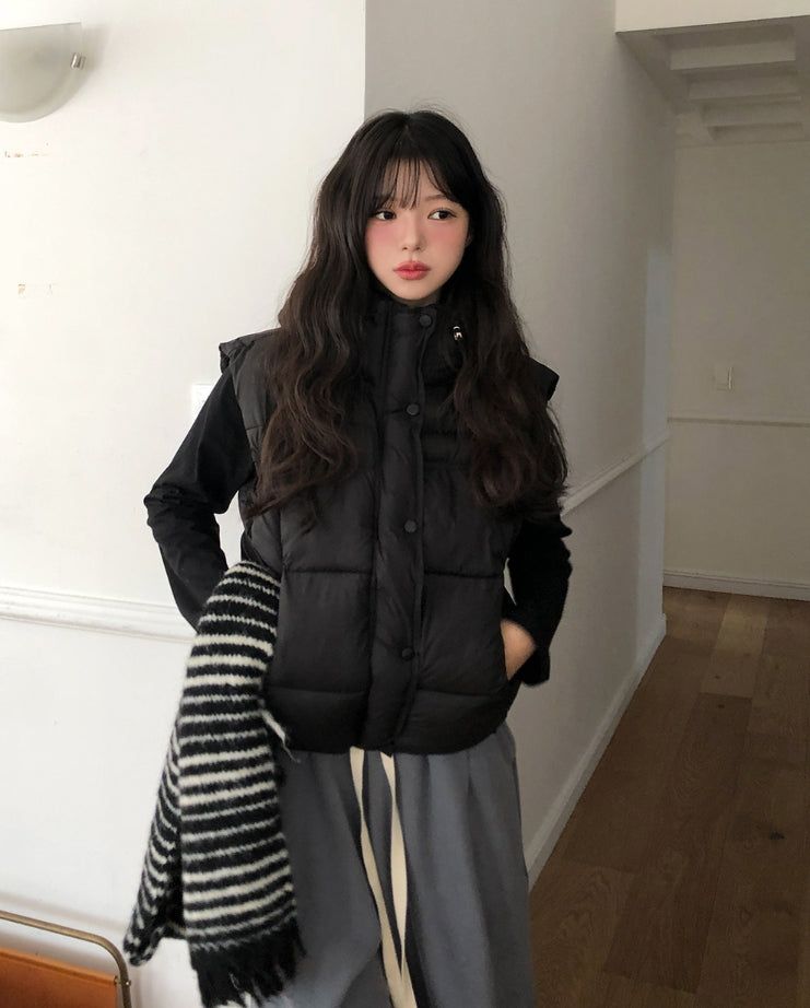 Miley String Hooded Vest Padded