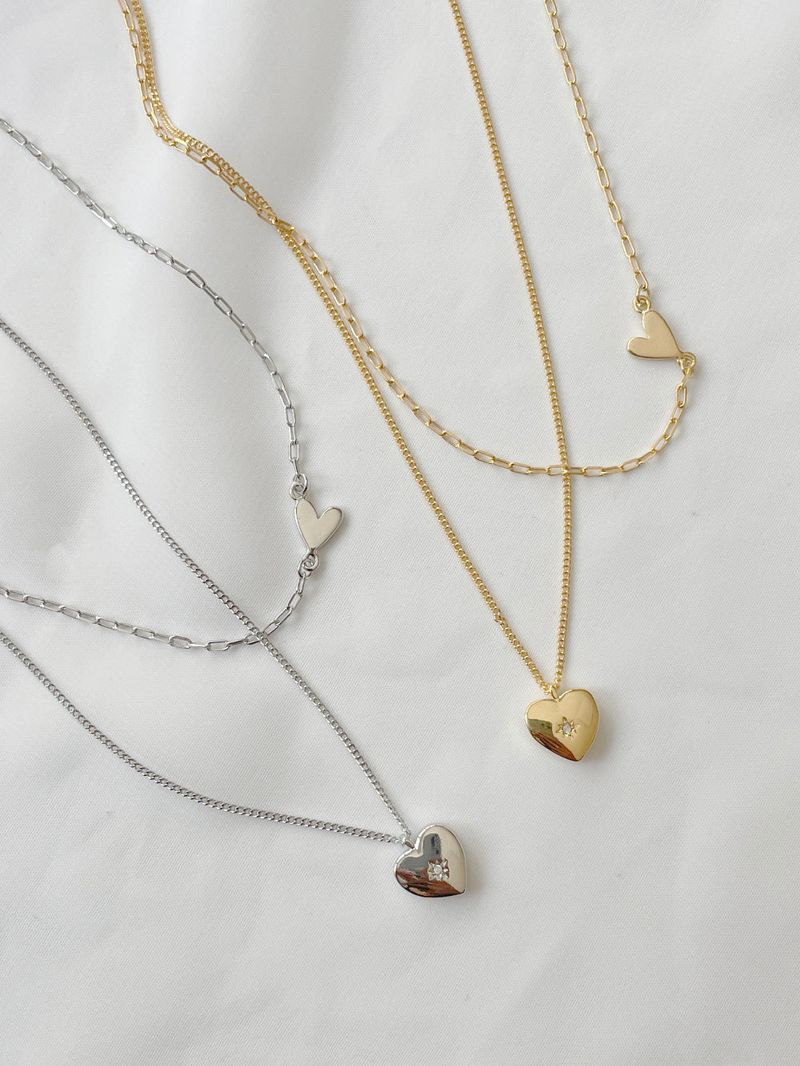 Twinkle Heart Layered Necklace