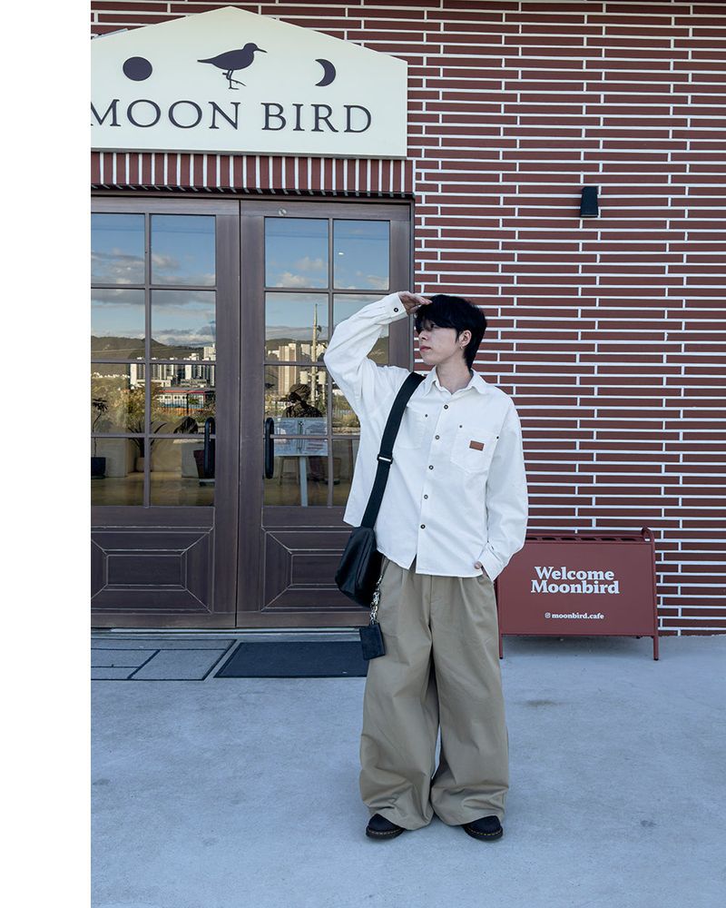 Drain Patch Work Shirt Jacket