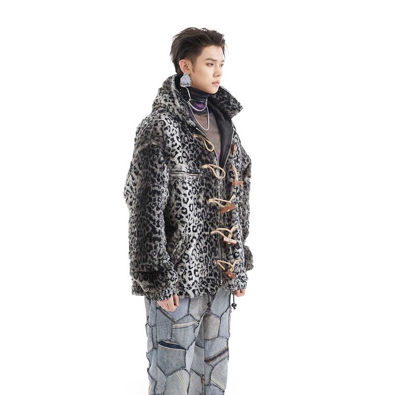 Wooden Toggle Button Fur Jacket