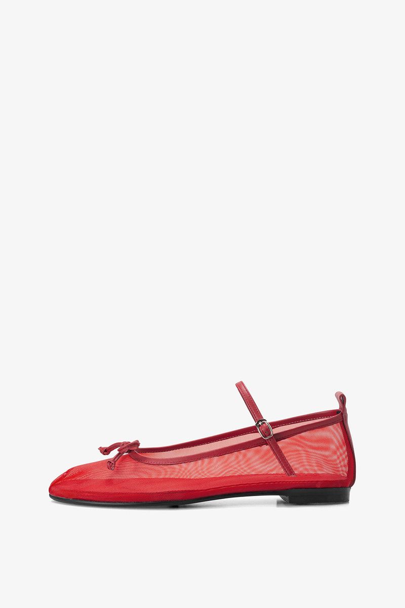 PINTUCK RIBBON FLAT IN RED