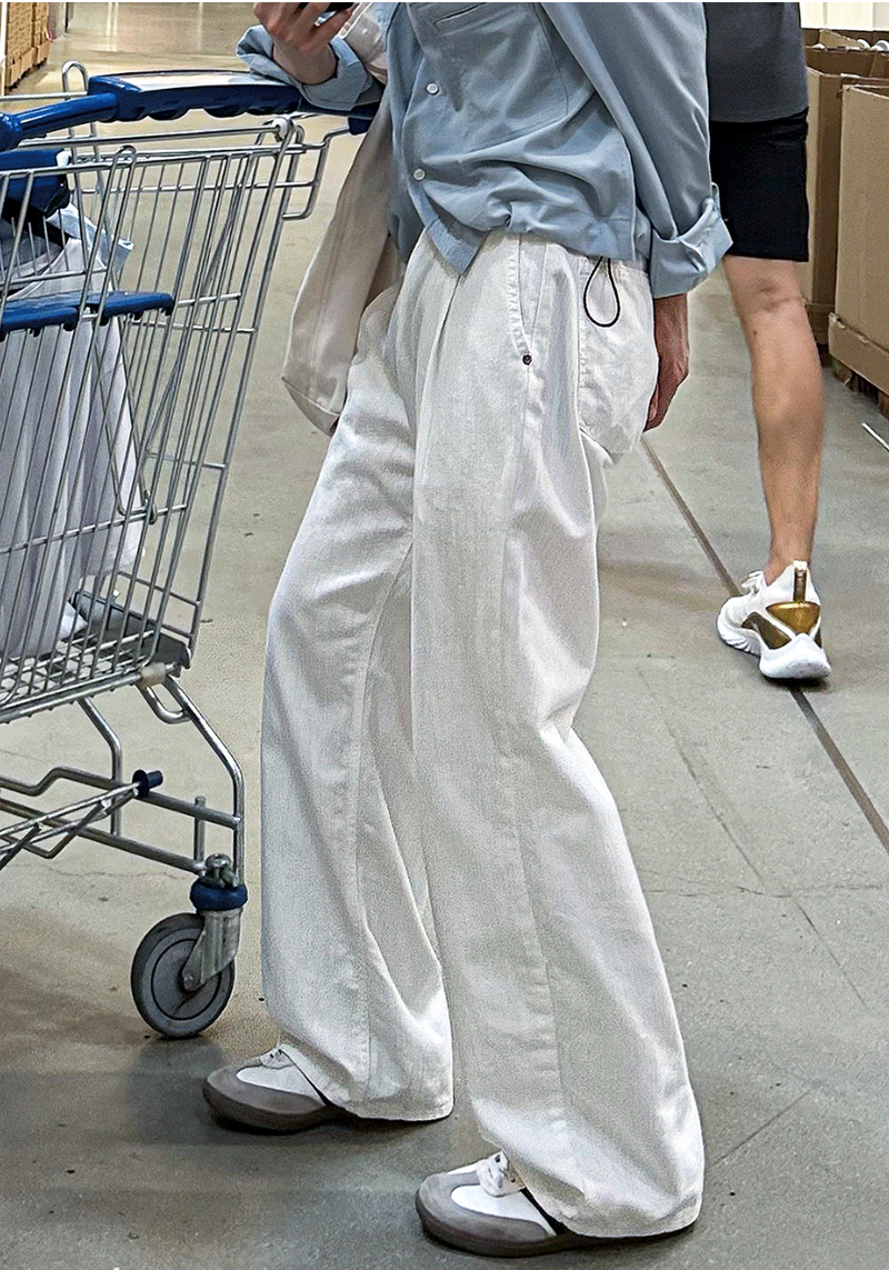 slob white wide denim pants