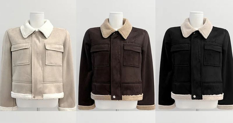Defoam pocket fleece collar mustang jacket