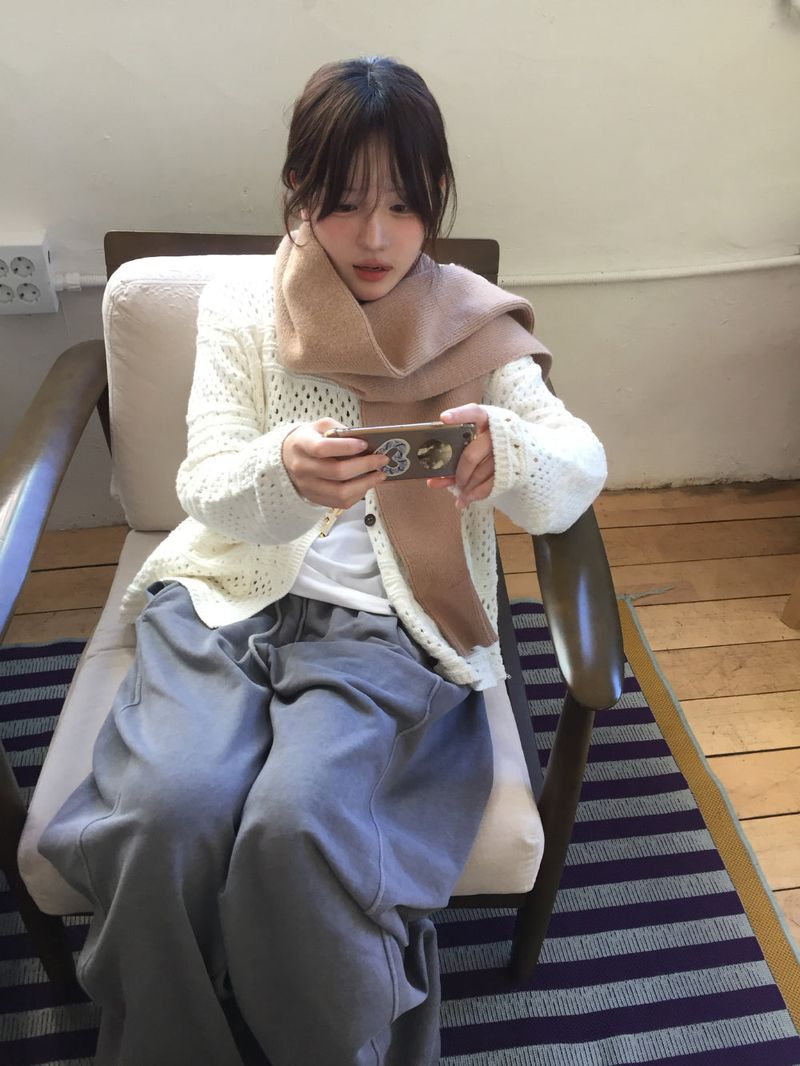 Glass Shawl Knit Muffler (3c)