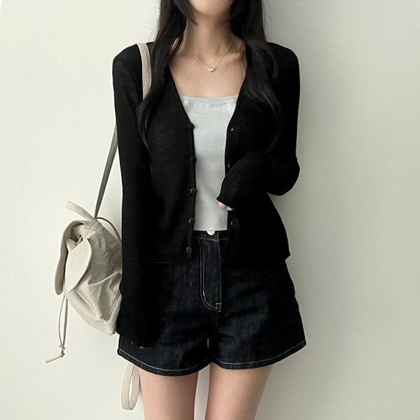 Yurring button knit cardigan