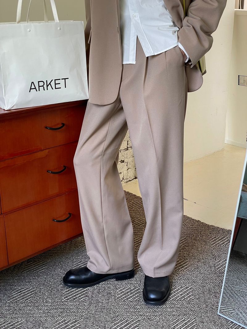 Autumn mute set up wide pants