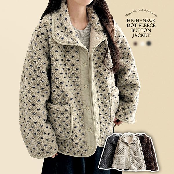 O'Fle Heart Dumble Soft Pockets High-Neck Jumper