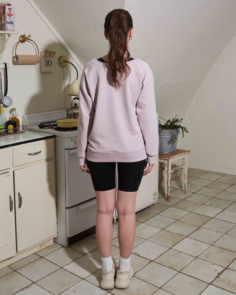 V-NECK RAGLAN SWEATSHIRT / LIGHT MAUVE