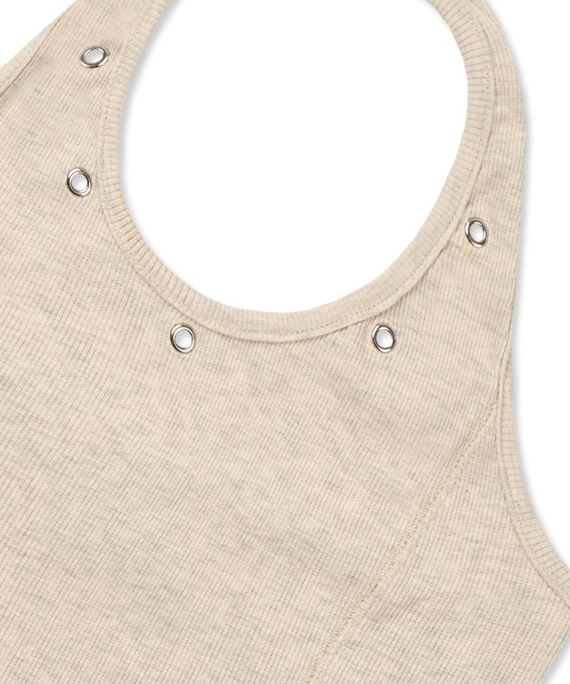 Eyelet Halterneck Sleeveless - Oatmeal