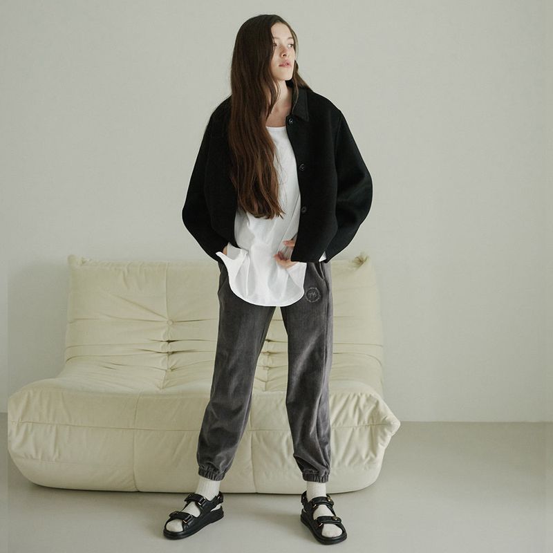 CORDUROY JOGGER PANTS (CHARCOAL)