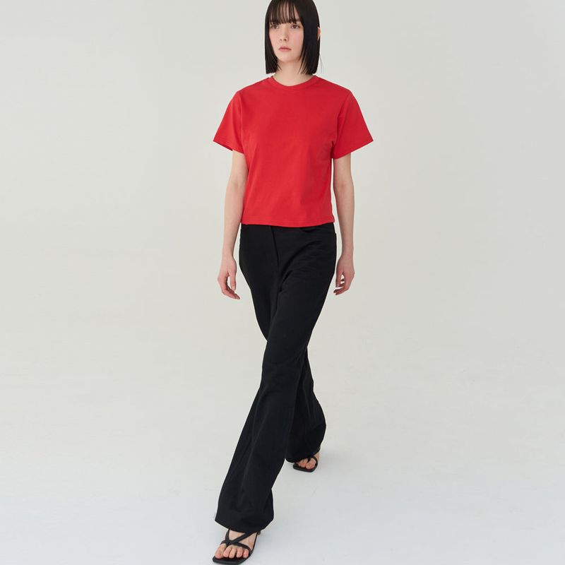 COTTON STRIPE WIDE PANTS (BLACK)