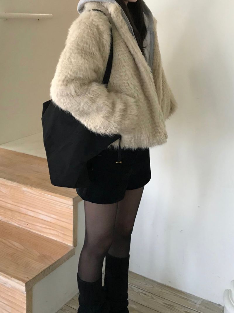 Perry High-Neck Fur Jacket (one color)