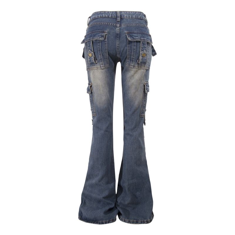 Cargo Pocket Flare Denim Jeans