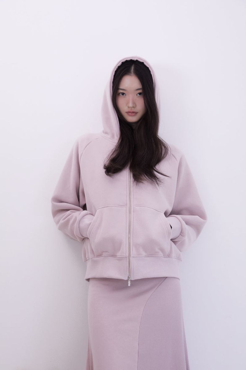 Raglan 2way Hood Zip-up (PINK)