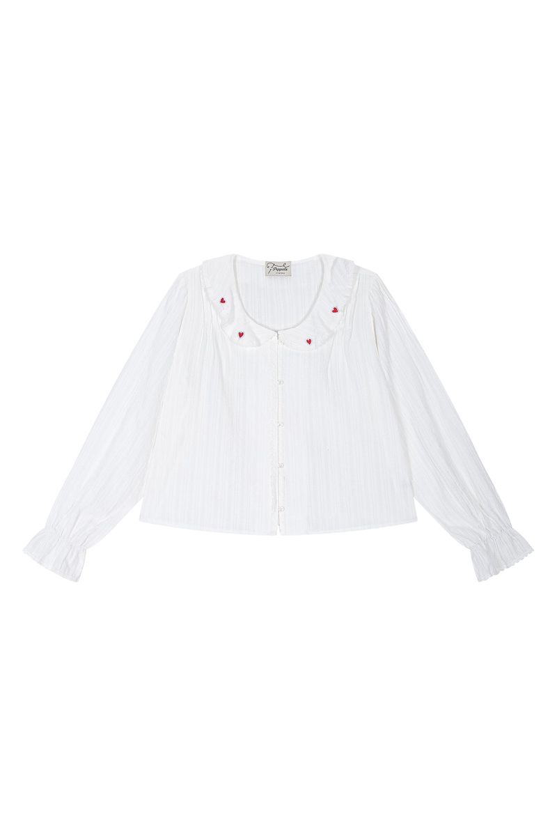 POPPALS（ポップパルズ）の「Heart Puff Blouse [Ivory]（Tops）」