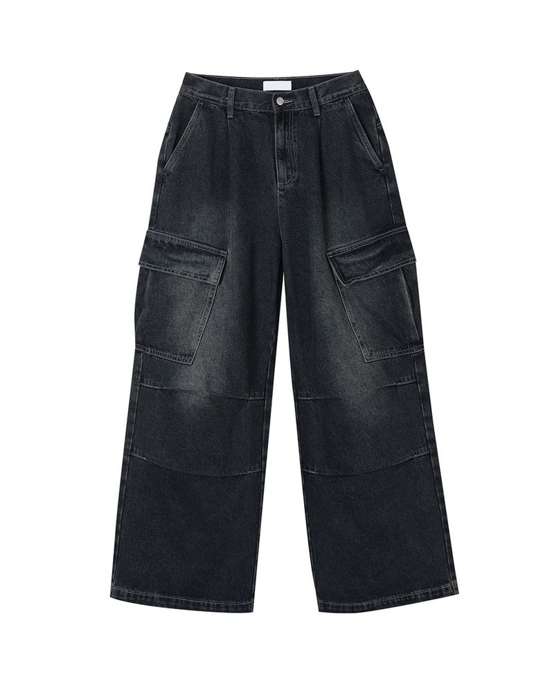 Bare Washed Wide Cargo Denim
