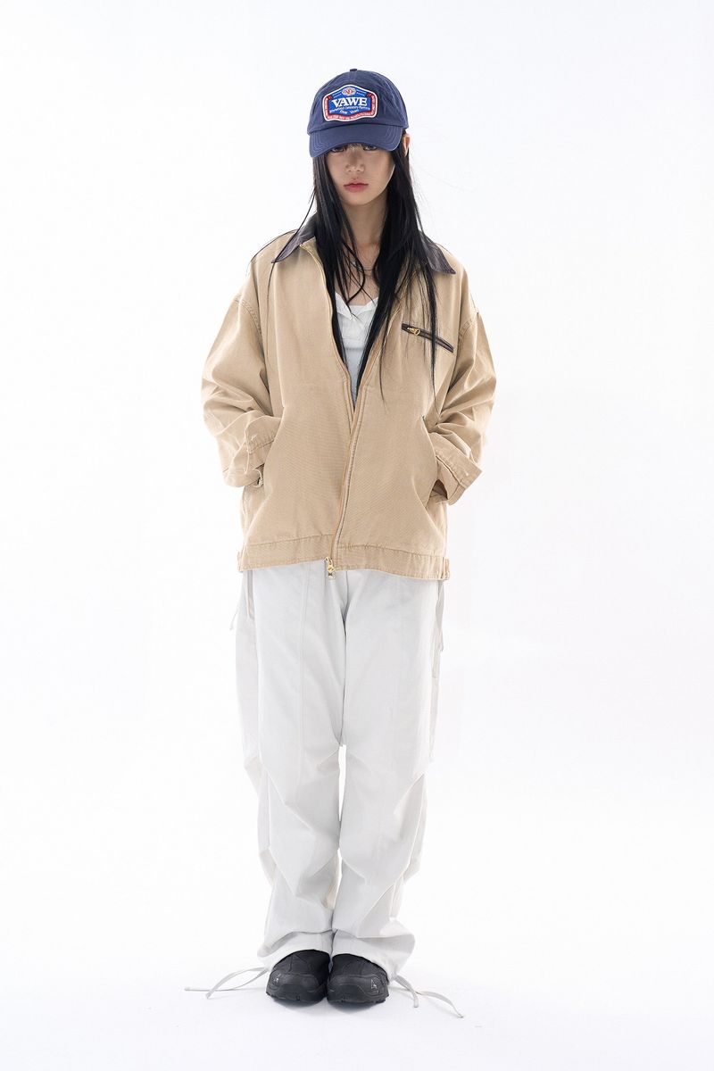 Oxford vintage zip-up work jacket