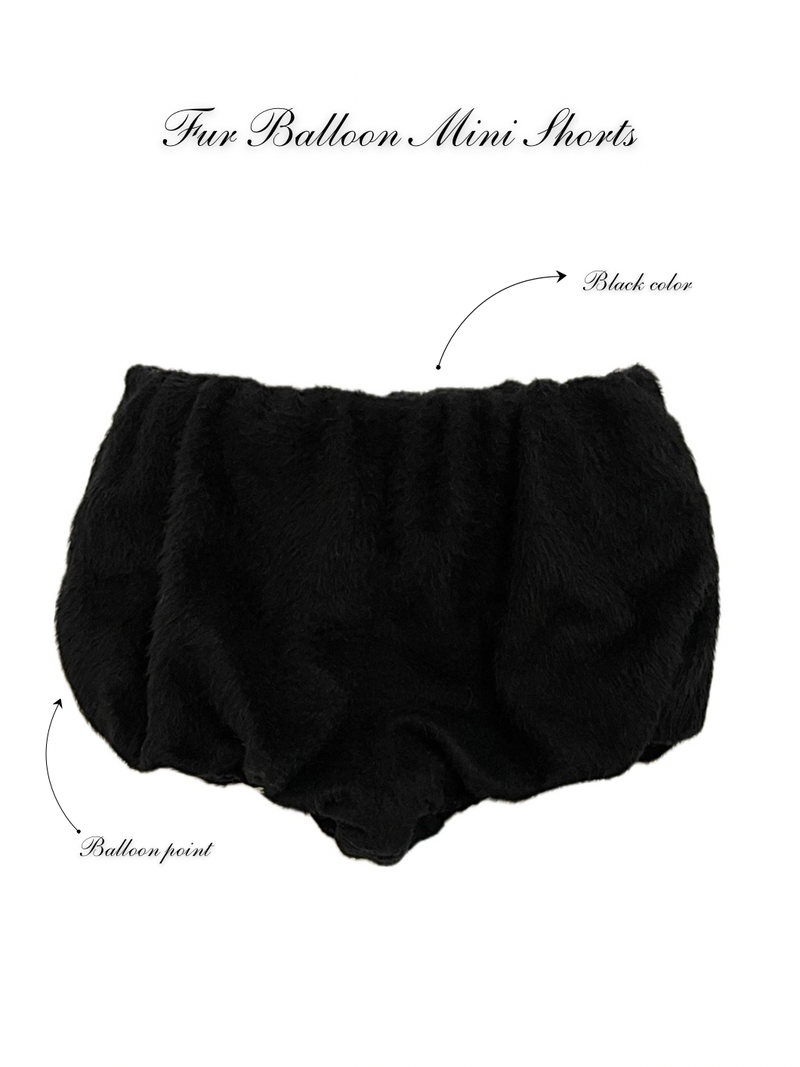 Fur Balloon Mini Shorts
