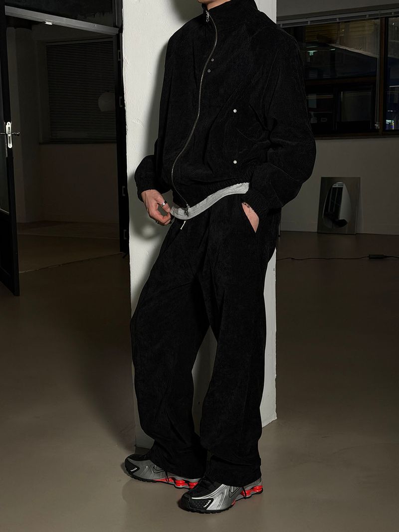 [SET UP가능] Velvet wide training pants(2color)