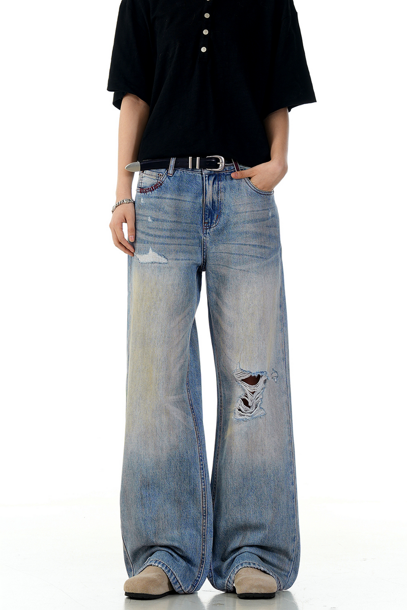 CZ Basicsの「ダメージストレートワイドジーンズ(パンツ)」