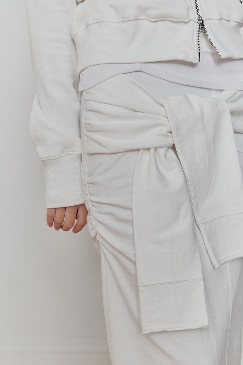 TIED LONG SKIRT white