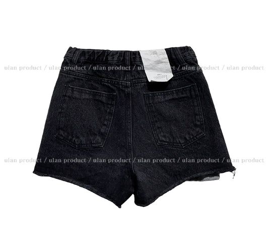 Pocket Point Black Denim Shorts