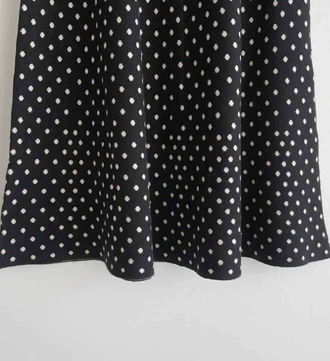 Lua Dot Knit Banding Flare Skirt
