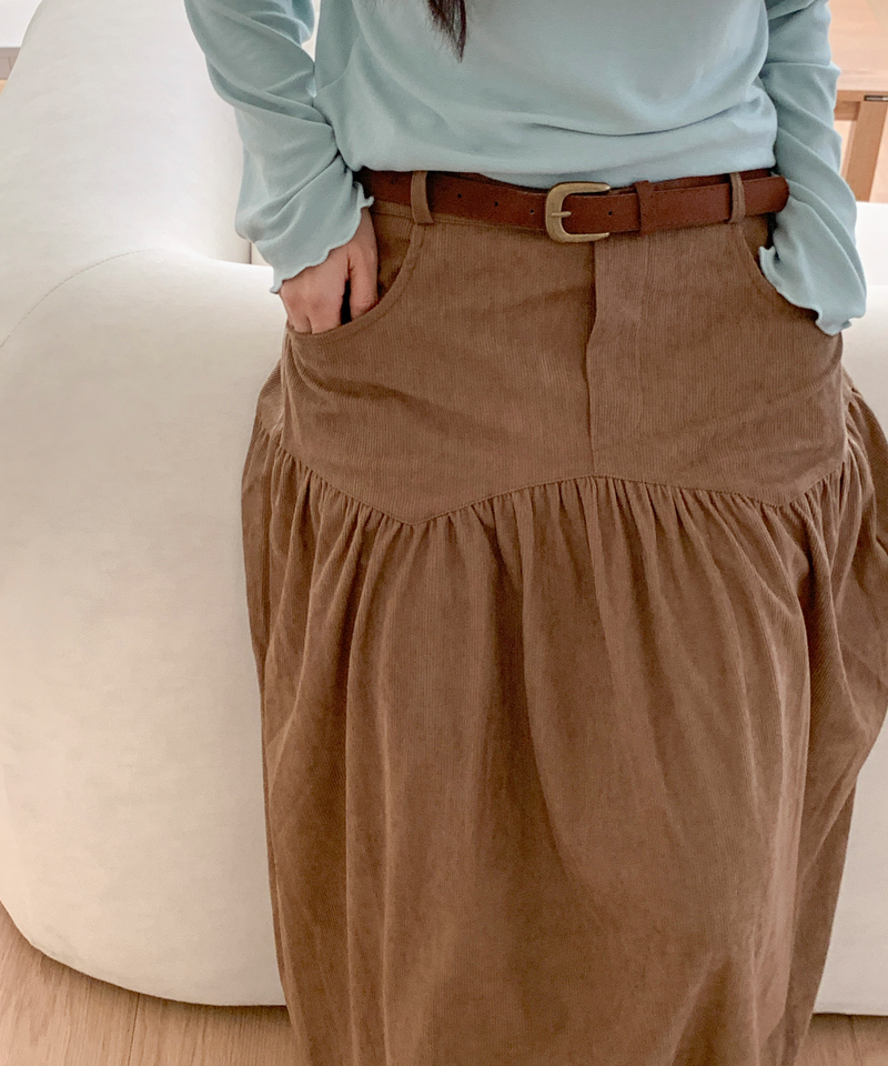 corduroy long skirt