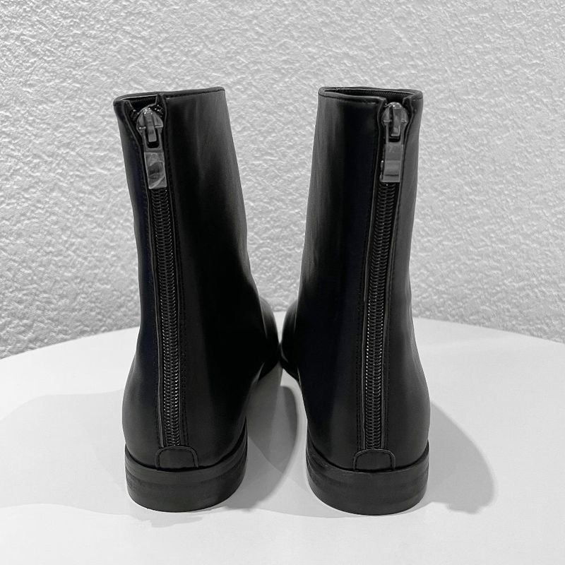 Leather stiletto ankle boots (Black)