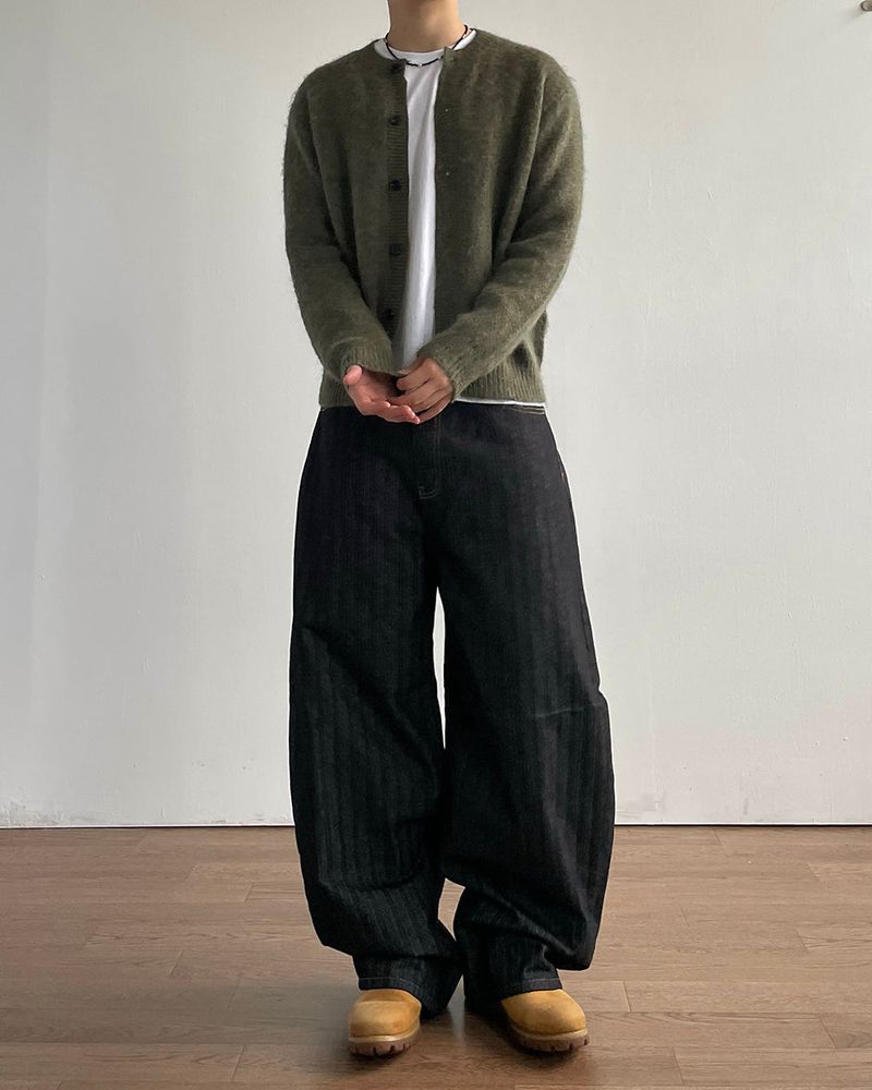 Hairy Wool crop Knit Cardigan