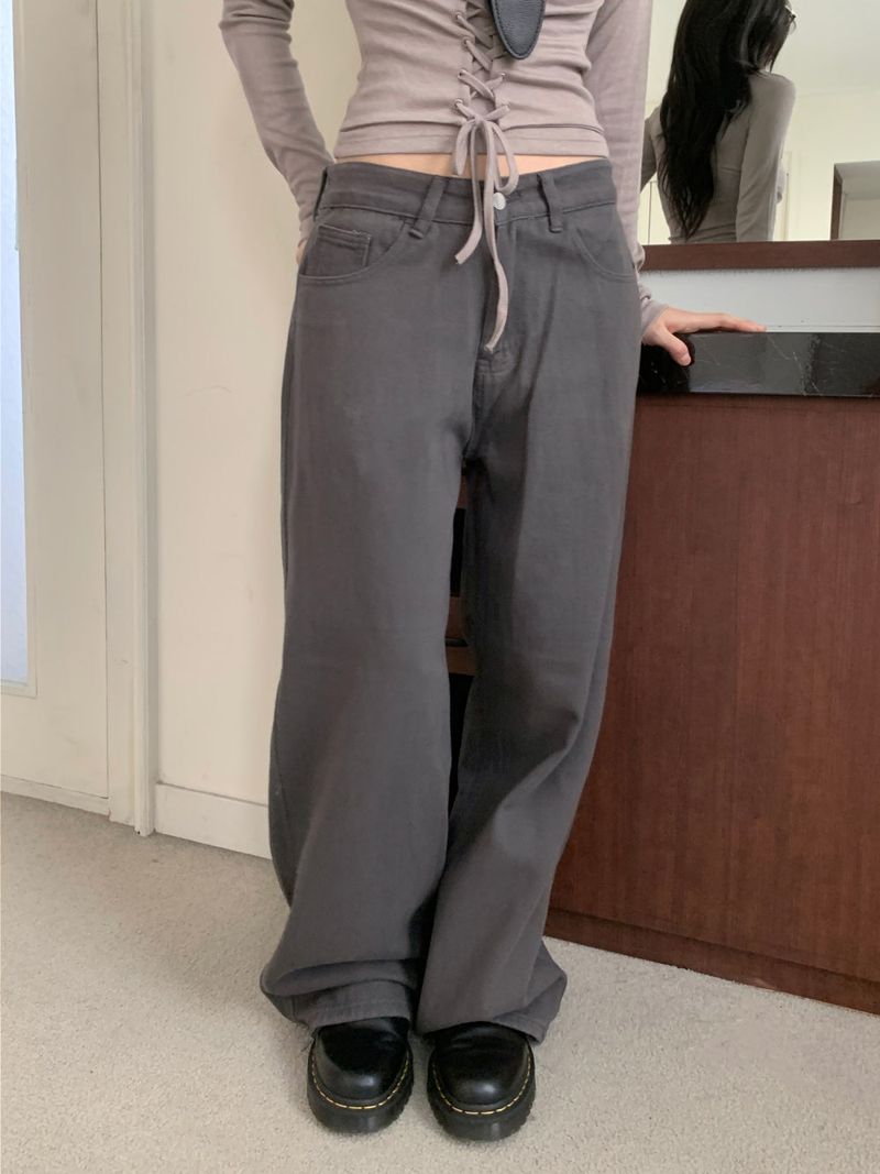 Back Point Bizzo Wide Long Denim Pants