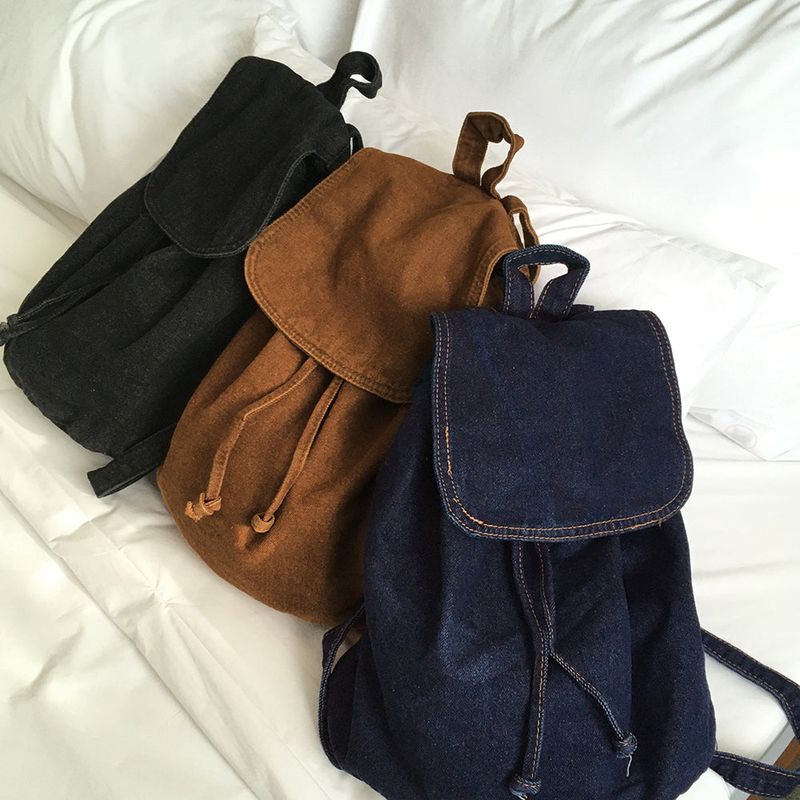 Taple denim cotton bucket backpack