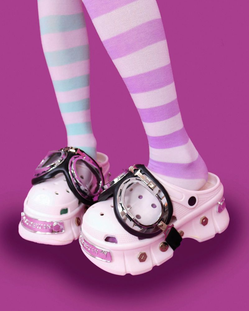 kiki striped knee socks (6color) - white