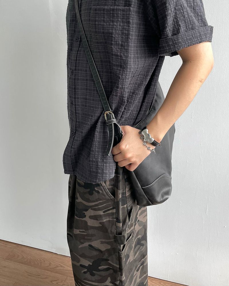 Vintage Faux Leather Cross Bag